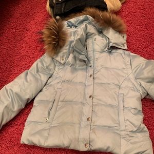 Andrew Marc baby blue puffer jacket
